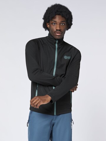 CHIEMSEE Fleece Jacket ' mit Kontrastdetails ' in Black