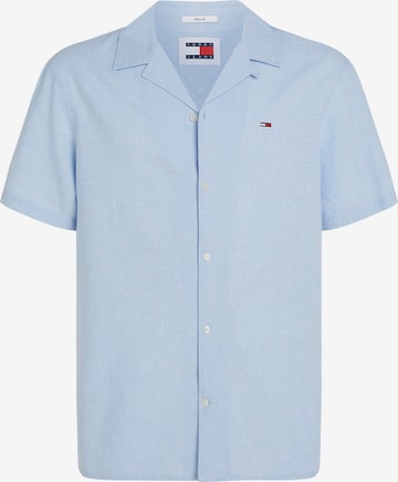 Tommy Jeans Plus Button Up Shirt in Blue: front