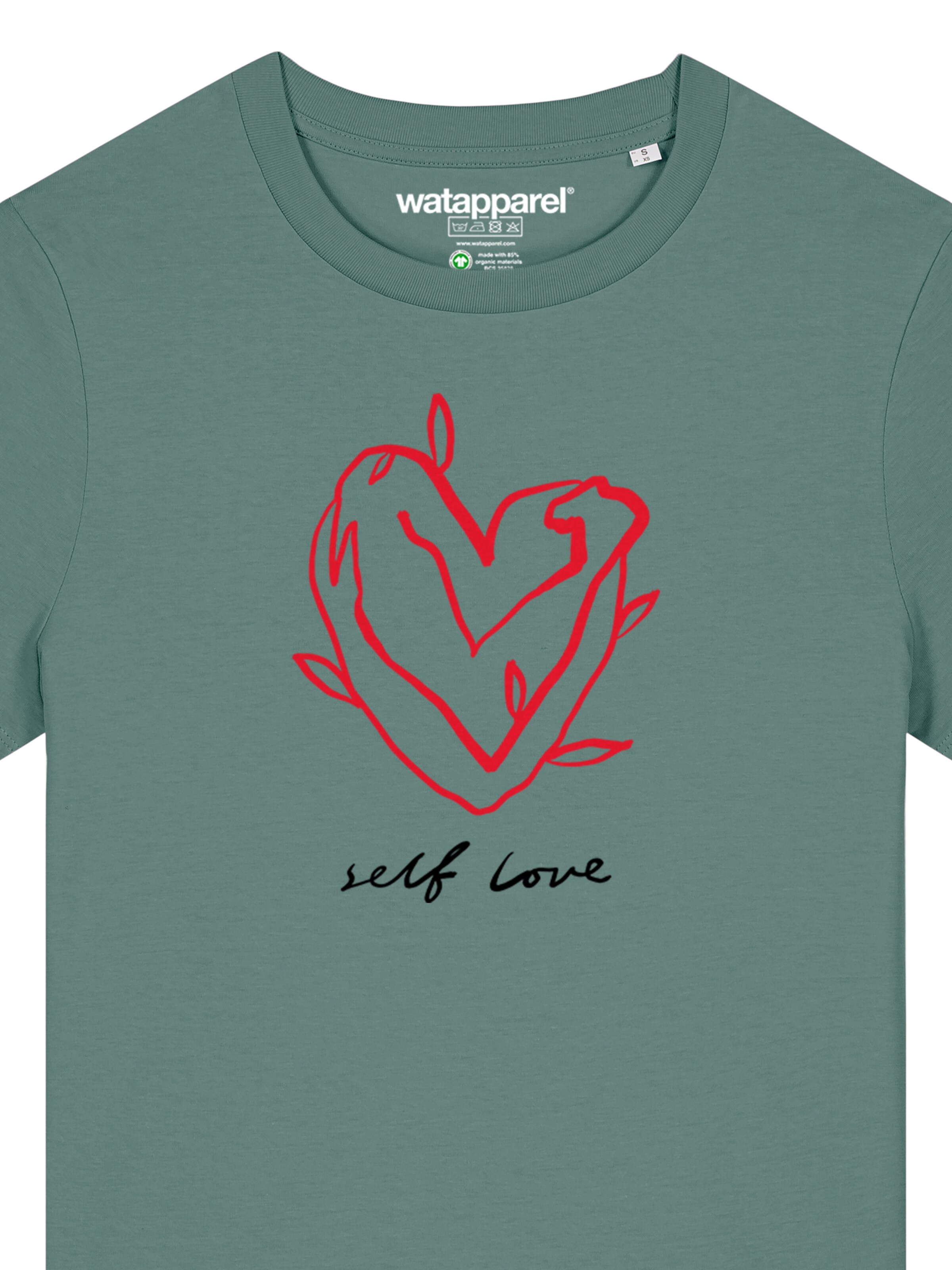 Maglietta 'Self Love' di Watapparel in verde