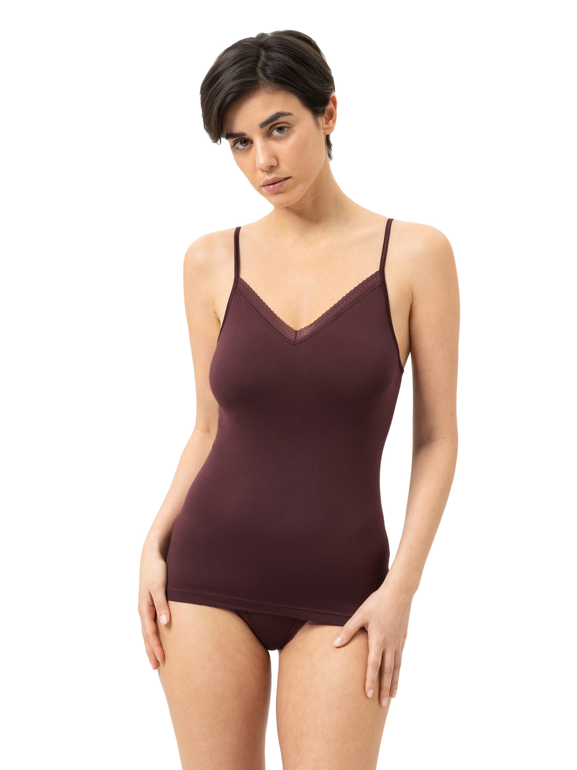 Mey Unterhemd 'Modal Lace' in Braun: Vorderseite