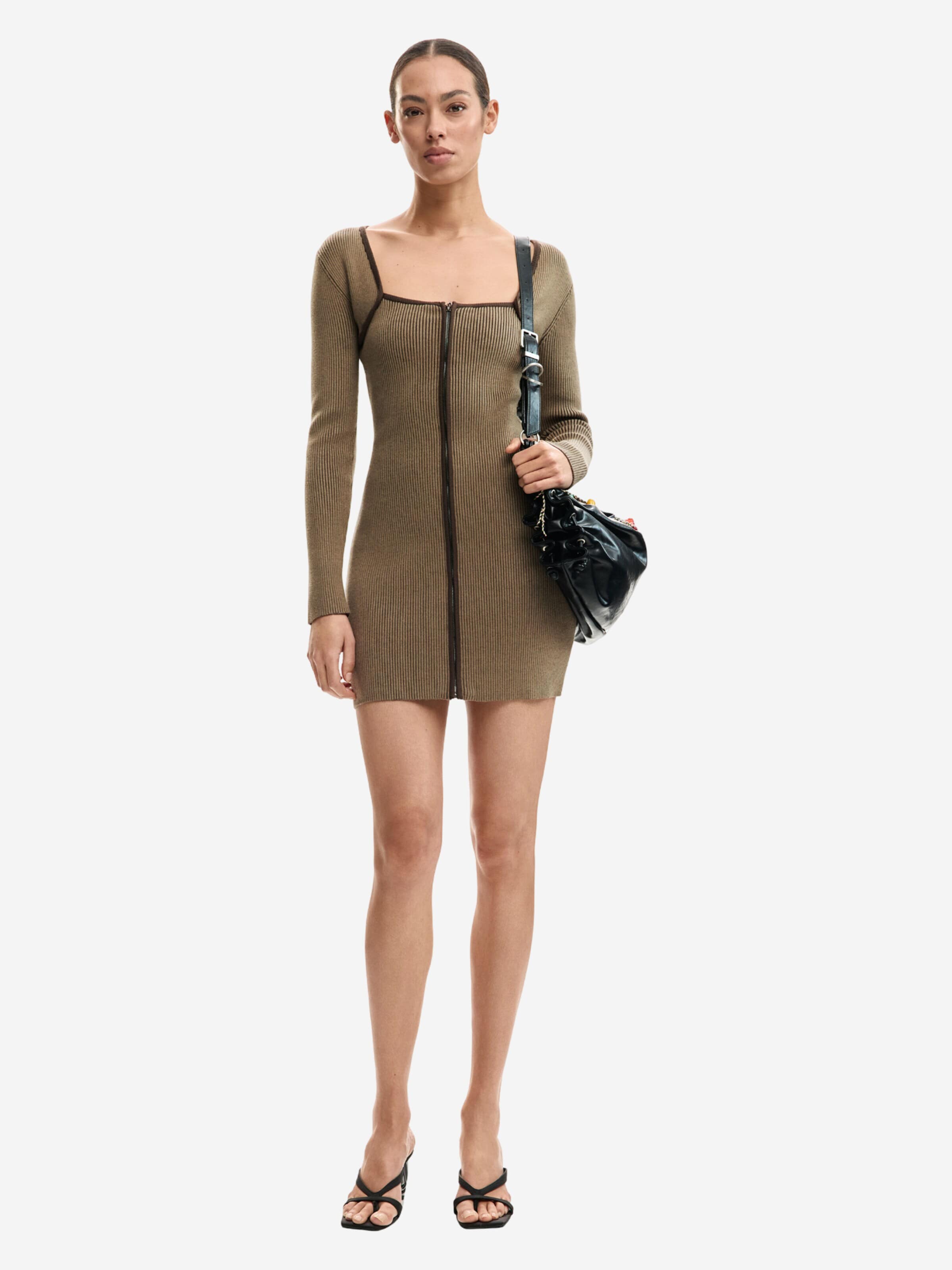 Desigual Dress 'REPRIS_VEST_KIRKWALL 26SWVFX2' in Brown: front