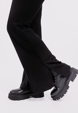 Suri Frey Boot cut Pleat-Front Pants ' SFY Freyday ' in Black