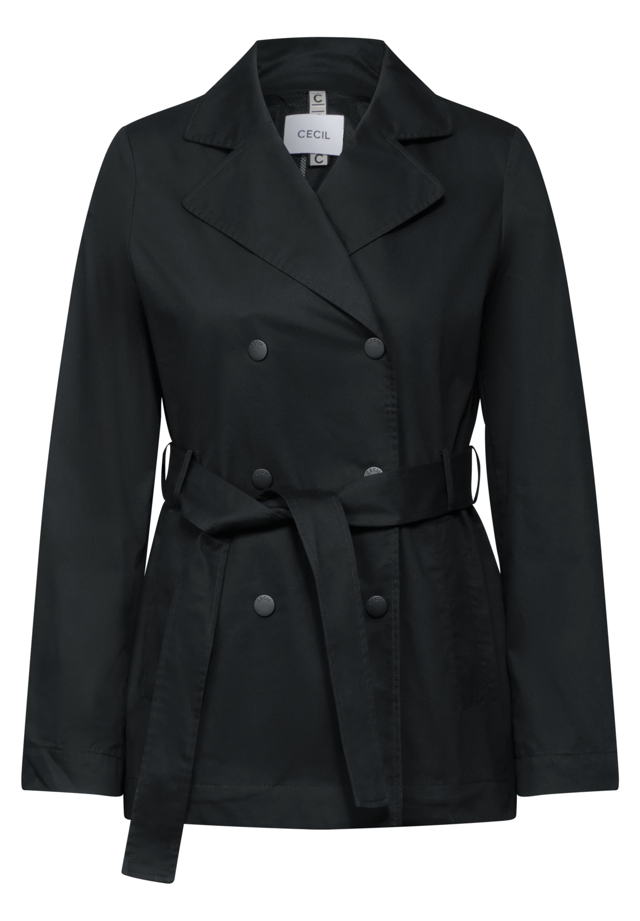 CECIL Kurzer Trenchcoat in Schwarz: Vorderseite