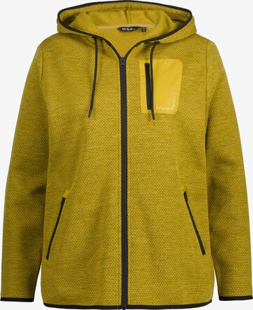 Ulla Popken Zip-Up Hoodie in Yellow: front