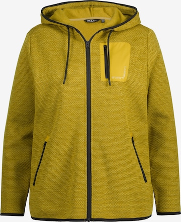 Ulla Popken Zip-Up Hoodie in Yellow: front