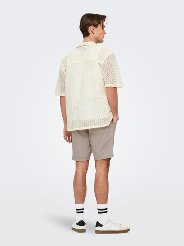 Only & Sons Comfort fit Button Up Shirt 'ONSNovak' in White