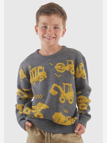 Pull-over Denokids en gris : devant