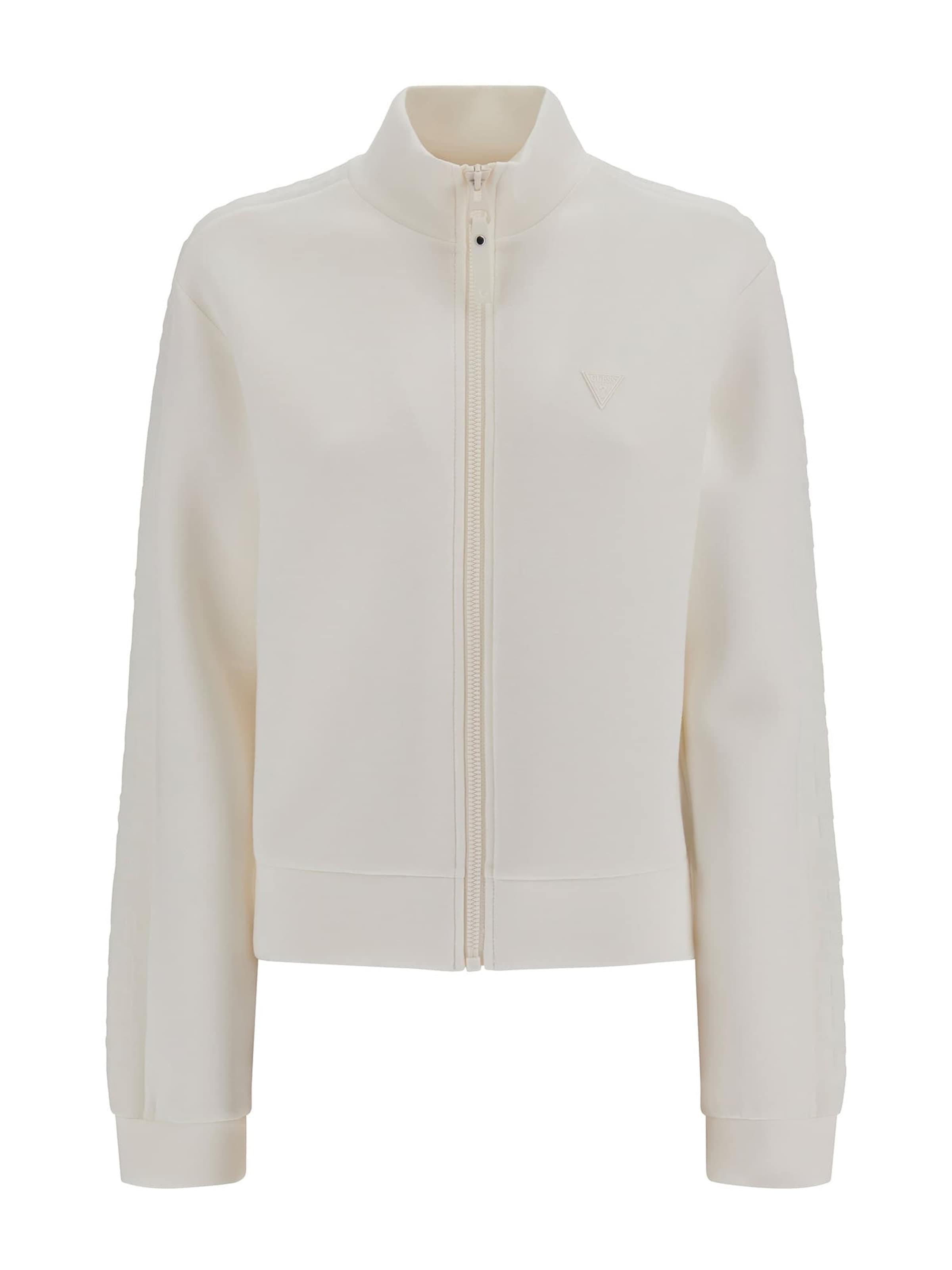 GUESS Zip-Up Hoodie 'New Allie' in White: front