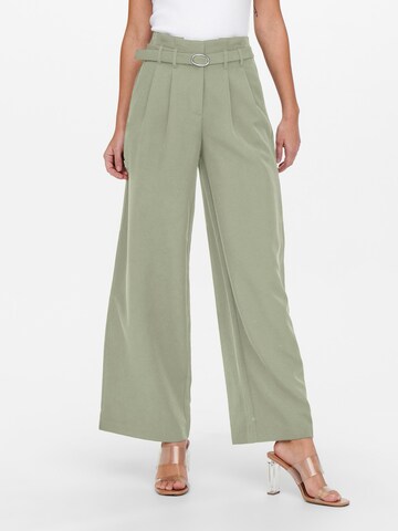 ONLY Wide leg Pleat-Front Pants 'PAYTON-MAIA' in Green: front