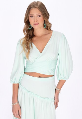 IZIA Blouse 'Festival' in Groen: voorkant