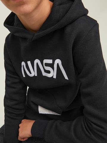 Bluză de molton 'NASA' de la Jack & Jones Junior pe negru