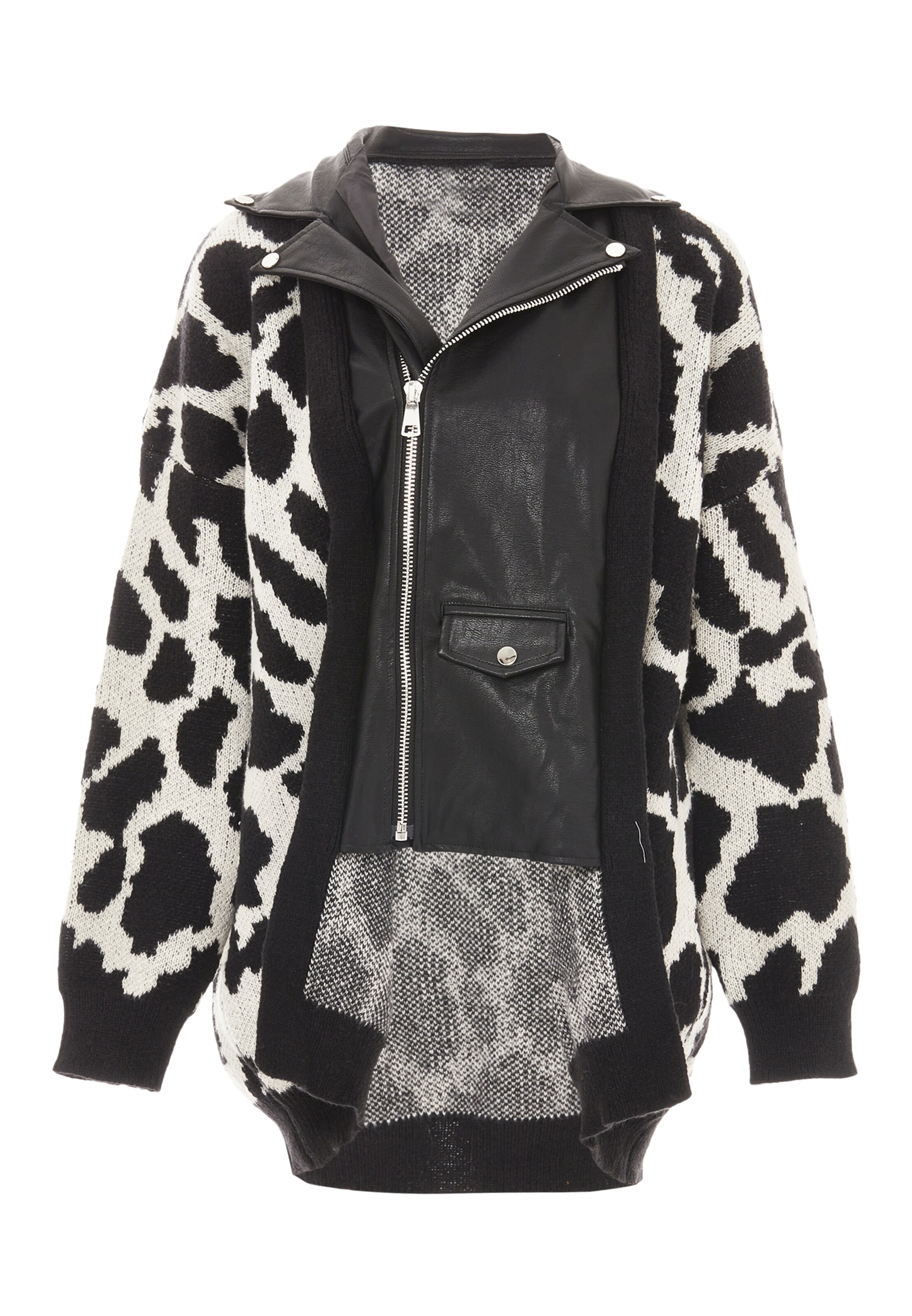 NAEMI Strickjacke in Schwarz: Vorderseite