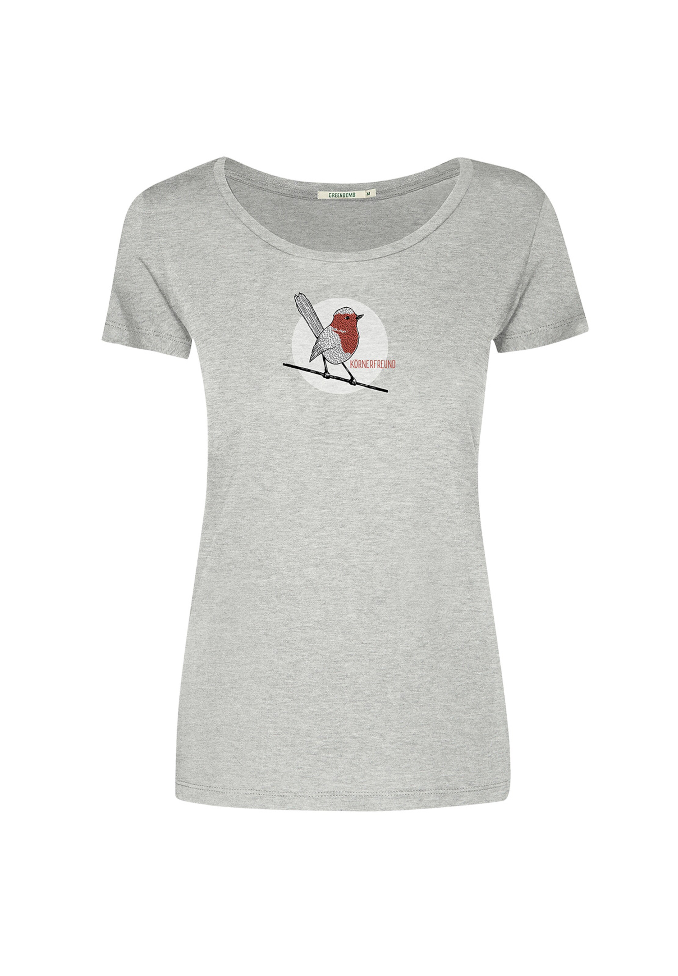 GREENBOMB Shirt 'Animal Koernerfreund' in Grijs: voorkant