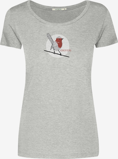 GREENBOMB T-Shirt 'Animal Koernerfreund' in graumeliert / weiß, Produktansicht