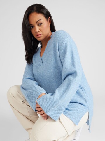 Fransa Curve Sweater 'PAILEEN' in Blue