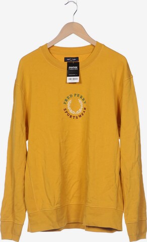 Fred Perry Sweatshirt & Zip-Up Hoodie in XL in Yellow: front