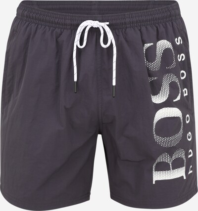 BOSS Casual Shorts de bain 'Octopus' en gris foncé / blanc, Vue avec produit