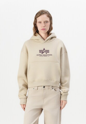 ALPHA INDUSTRIES Sweatshirt in Beige: Vorderseite