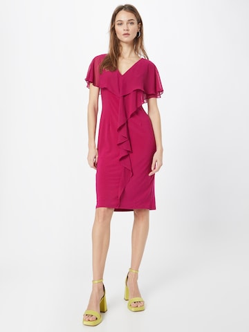 Robe de cocktail Adrianna Papell en rose : devant