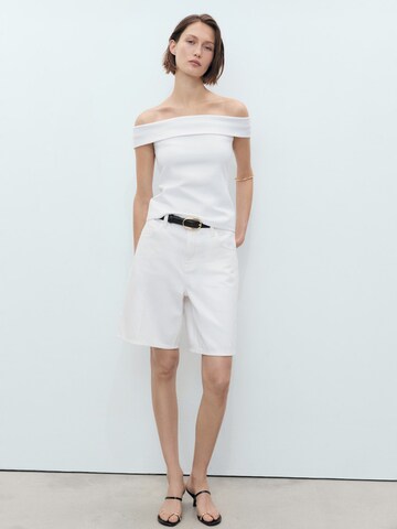 MANGO Top 'PEPE' in White