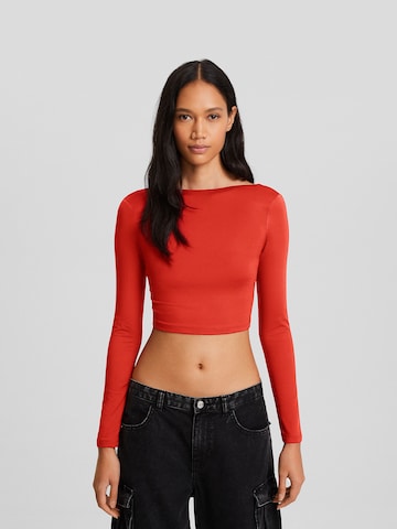 Bershka Shirt in Rood: voorkant