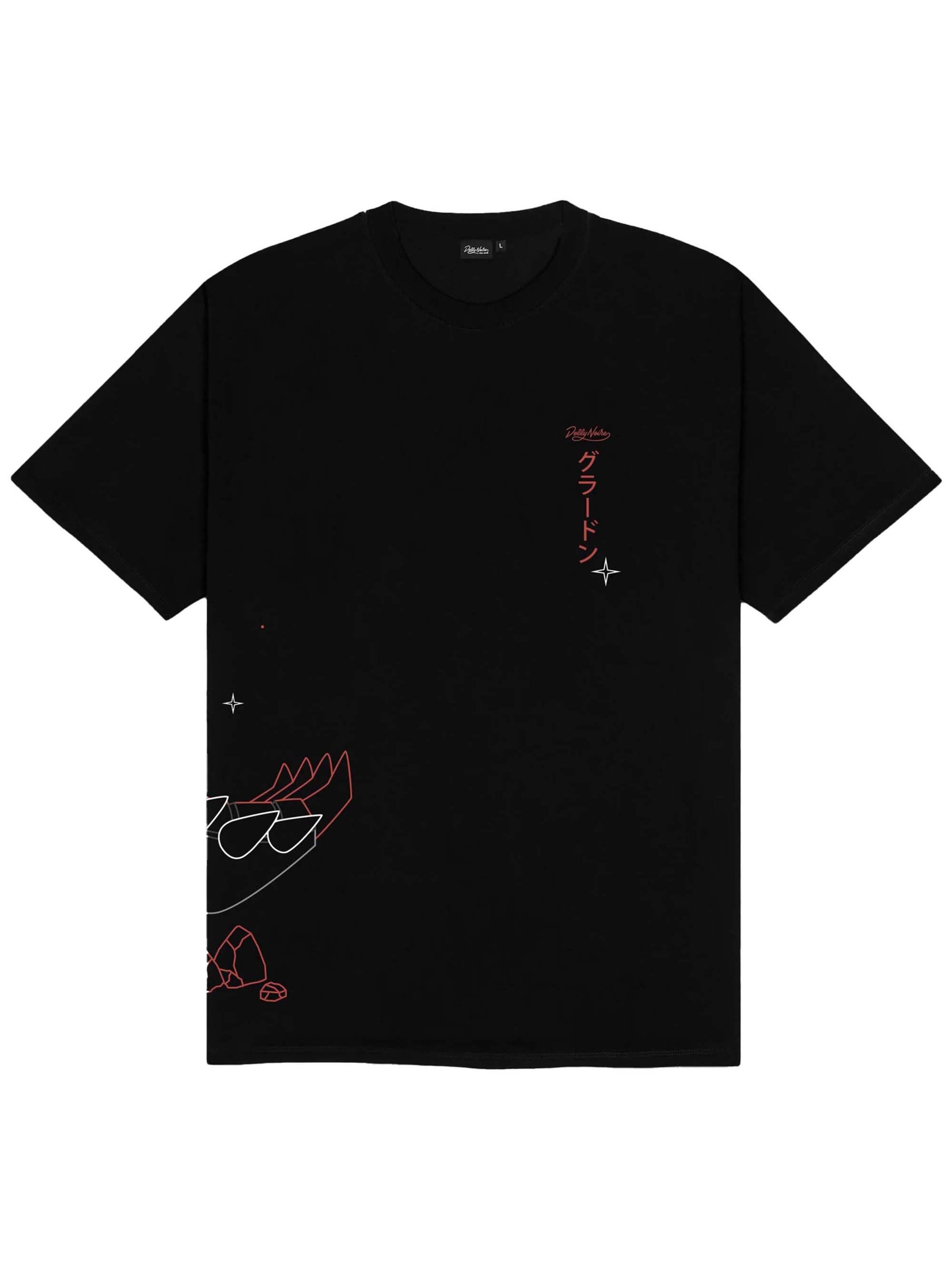 DOLLY NOIRE T-Shirt 'Groudon' in Schwarz: Vorderseite