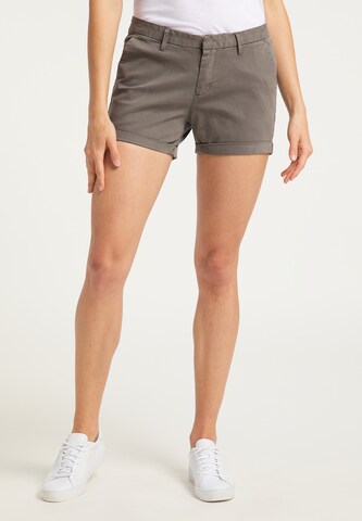 DreiMaster Vintage Slimfit Shorts in Grau: Vorderseite
