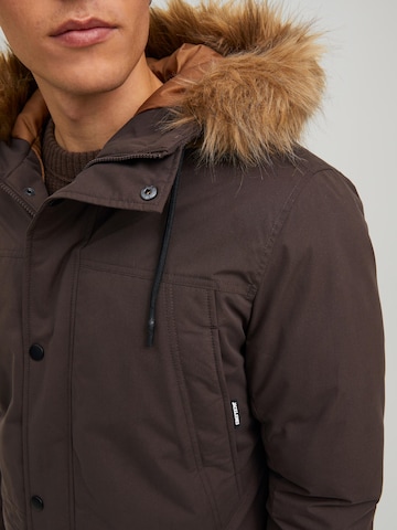 JACK & JONES Winter parka 'Winner' in Brown