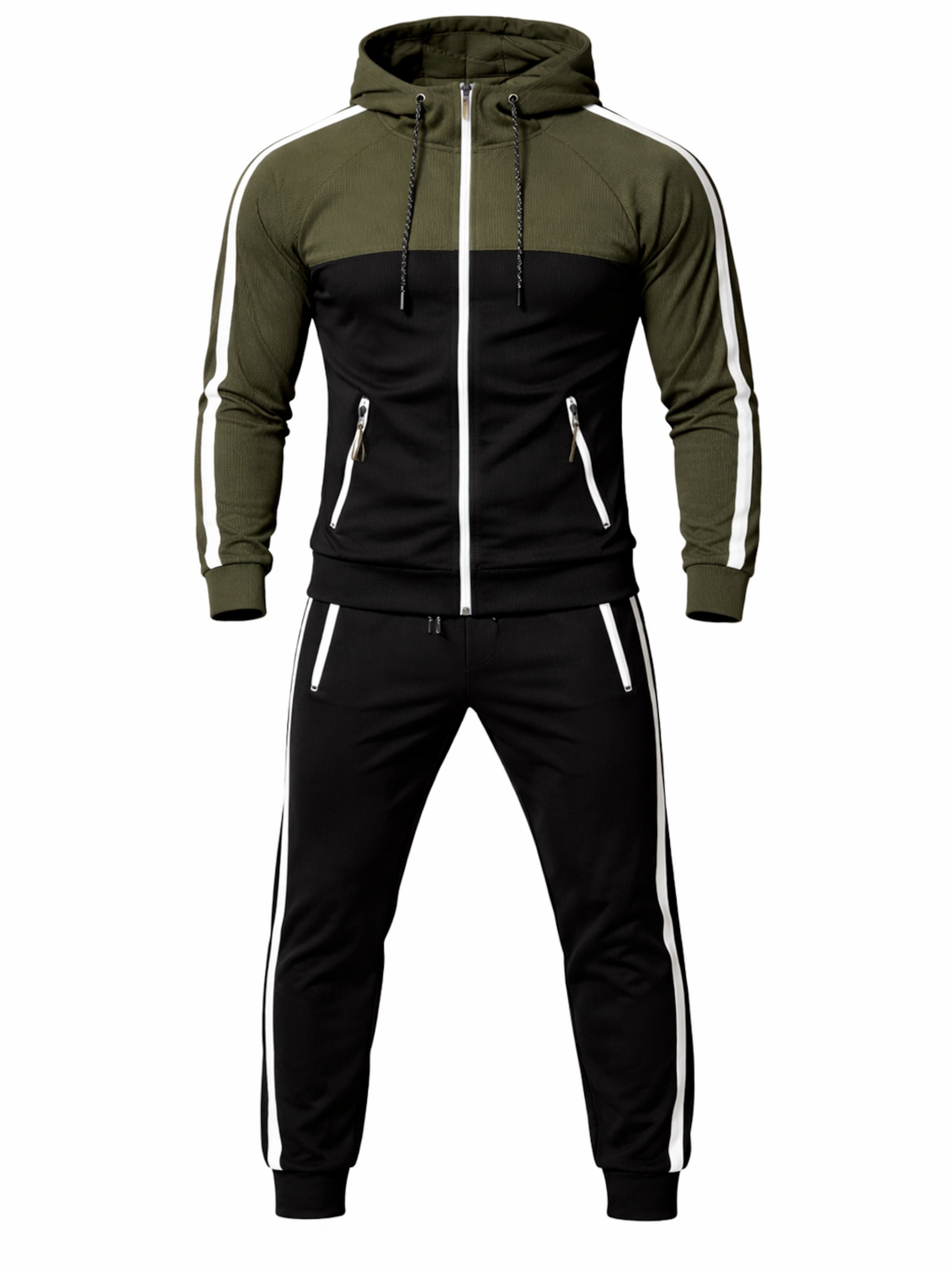 L.Gonline Sweatsuit 'Herren Jogginganzug Freizeitanzug Sportlich 3750' in Green: front