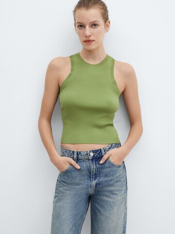 MANGO Knitted Top 'KARL' in Green: front