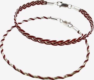 Braccialetto 'Conjunto de pulseras trenzadas plata 925 rojo' di Plata Única in rosso: frontale