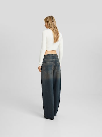 Bershka Wide Leg Farkut värissä vihreä