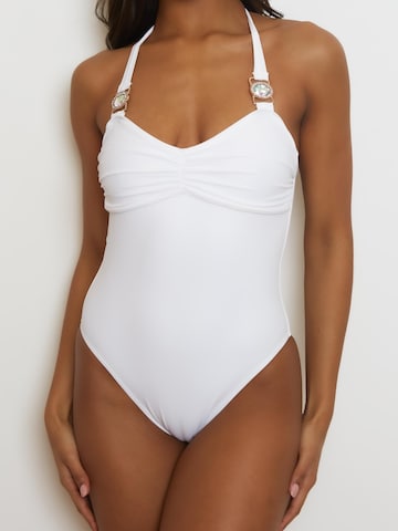 Moda Minx Swimsuit 'Amour Rouched' in White