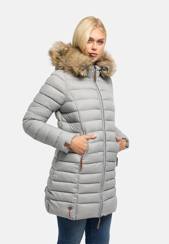 MARIKOO Winter coat 'Rose' in Grey: front