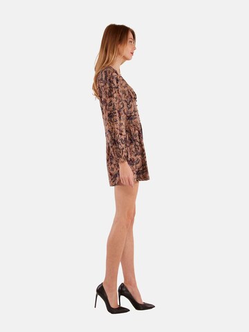 TOOche Dress 'Autumn Flowers' in Brown
