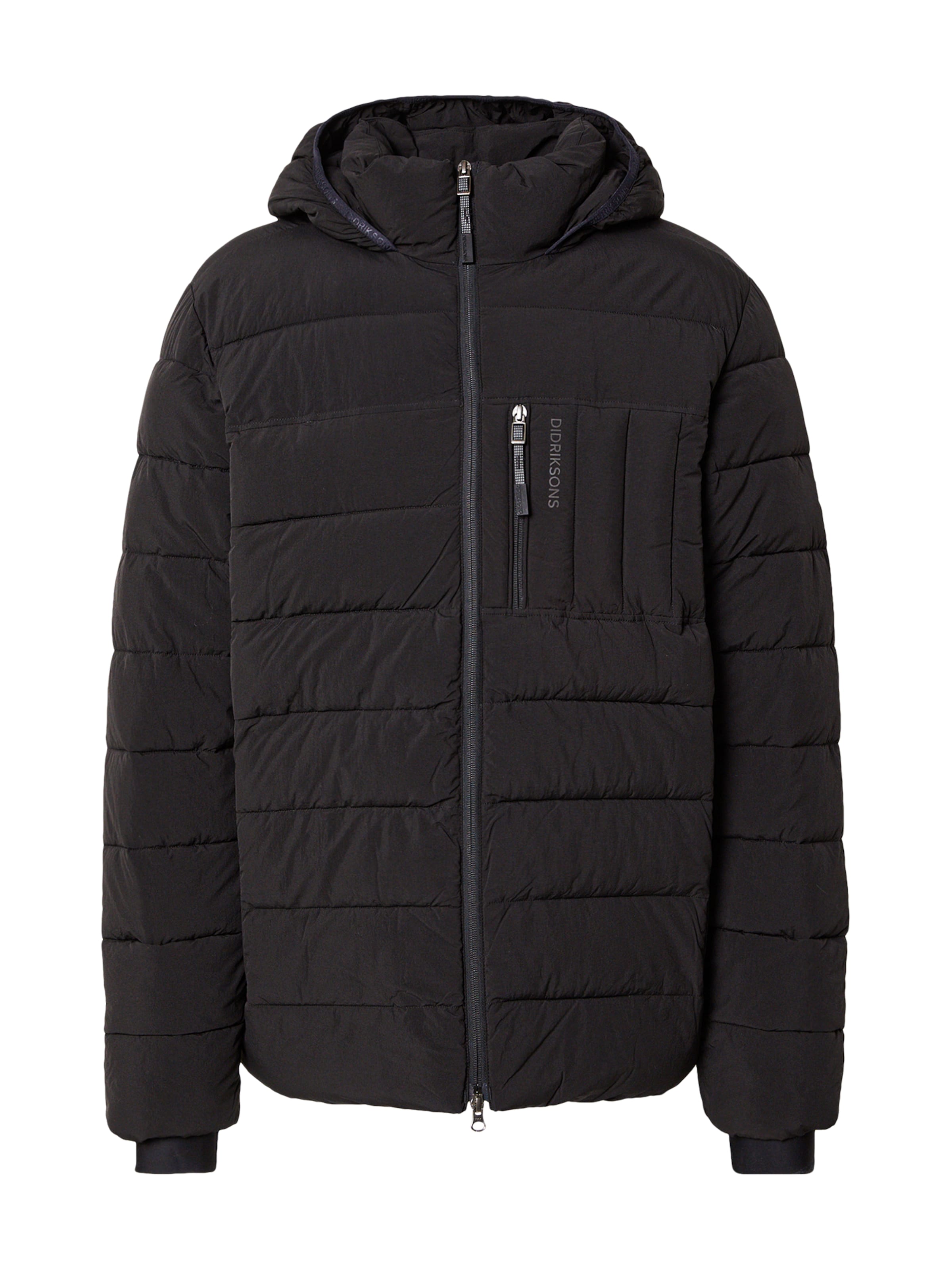 Didriksons Μπουφάν πεζοπορίας σε μαύρο: μπροστά