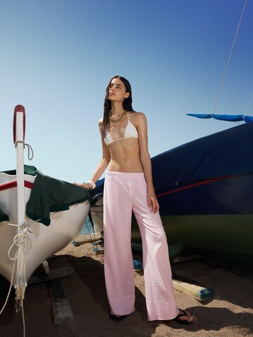 Bershka Wide Leg Hose in Pink: Vorderseite