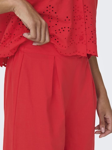ONLY Loosefit Bandplooibroek 'Roxanne' in Rood
