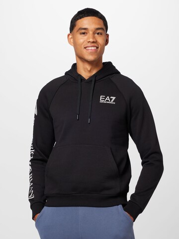 Sweat-shirt EA7 Emporio Armani en noir : devant