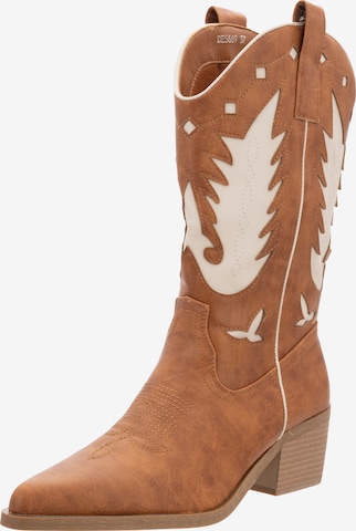 Salinyang Cowboylaarzen in Beige: voorkant