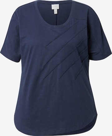 T-shirt Ulla Popken en bleu : devant
