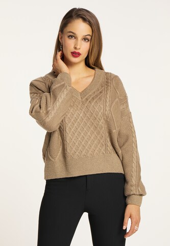 Pull-over faina en beige : devant