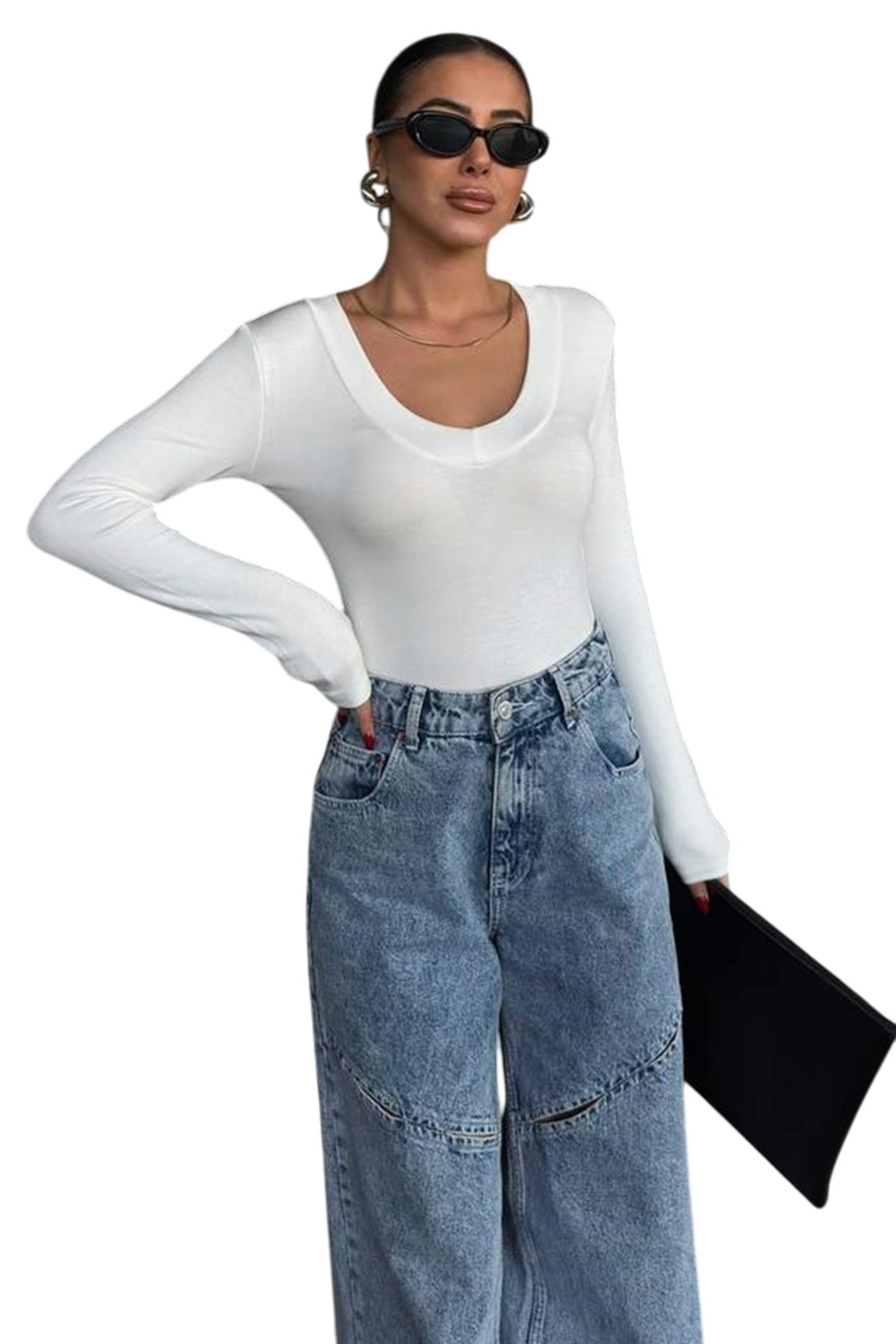 WOMAN VISION Blouse in Wit: voorkant