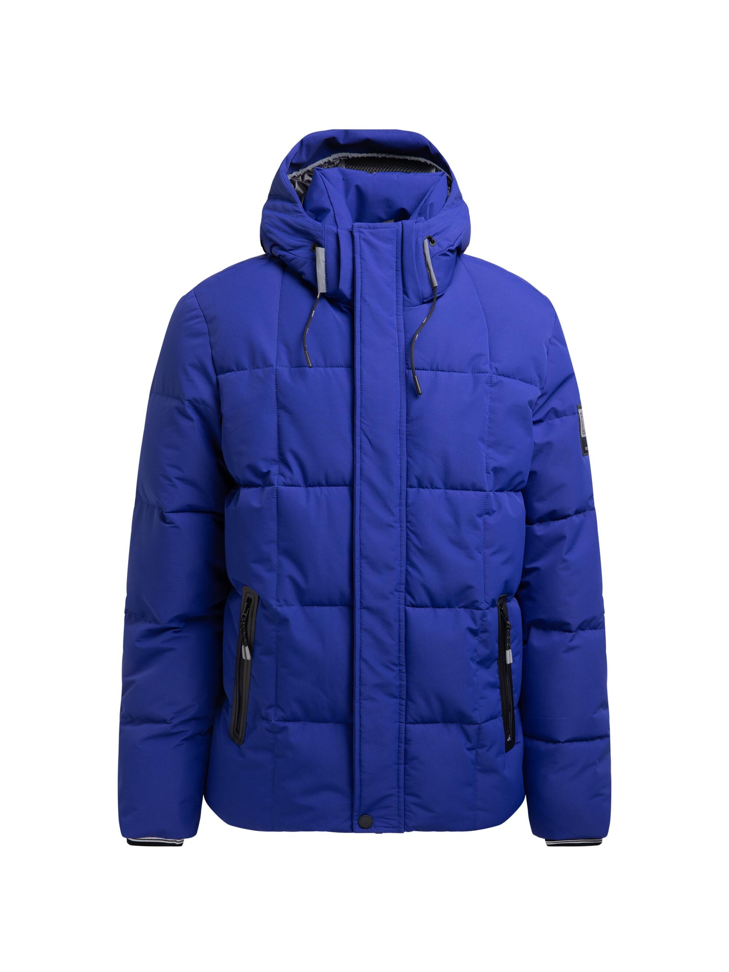 Gaastra Lange Puffer-Jacke mit Kapuze in Blau: Vorderseite