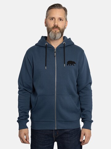 FORSBERG Sweatshirt 'Zip-Hoodie mit Frottee Logo' in Blue