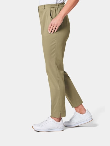 Goldner Regular Pleated Pants 'Anna' in Green