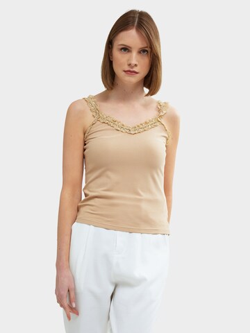 Influencer Top in Beige: front