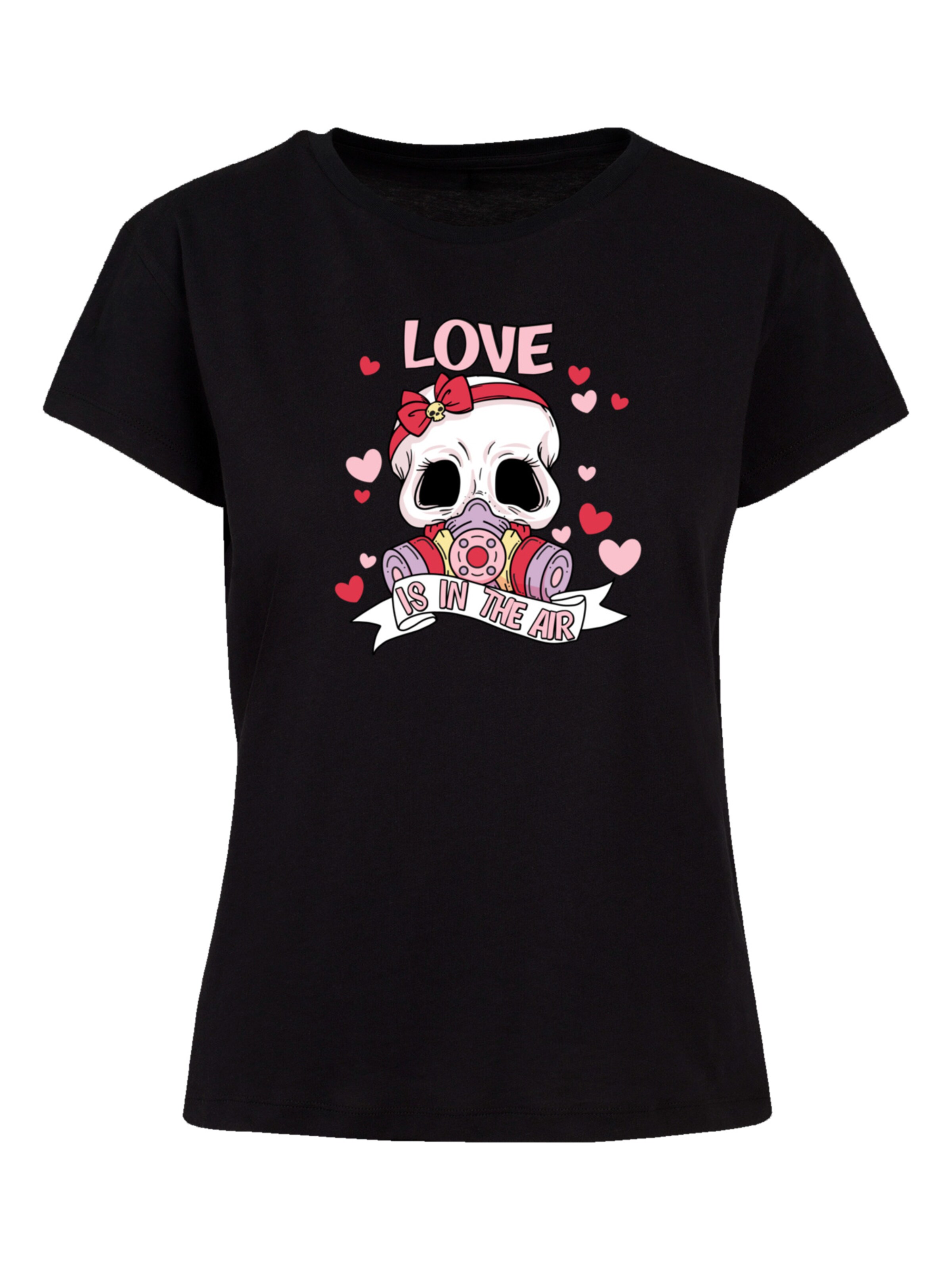 T-shirt 'Anti Valentinstag Love Is In The Air' F4NT4STIC en noir : devant