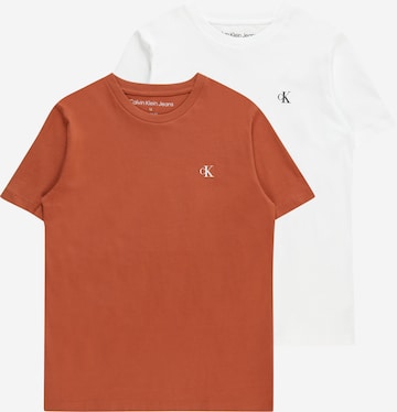 T-Shirt Calvin Klein Jeans en marron : devant