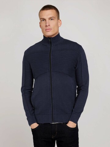 TOM TAILOR Gebreid vest in Blauw: voorkant